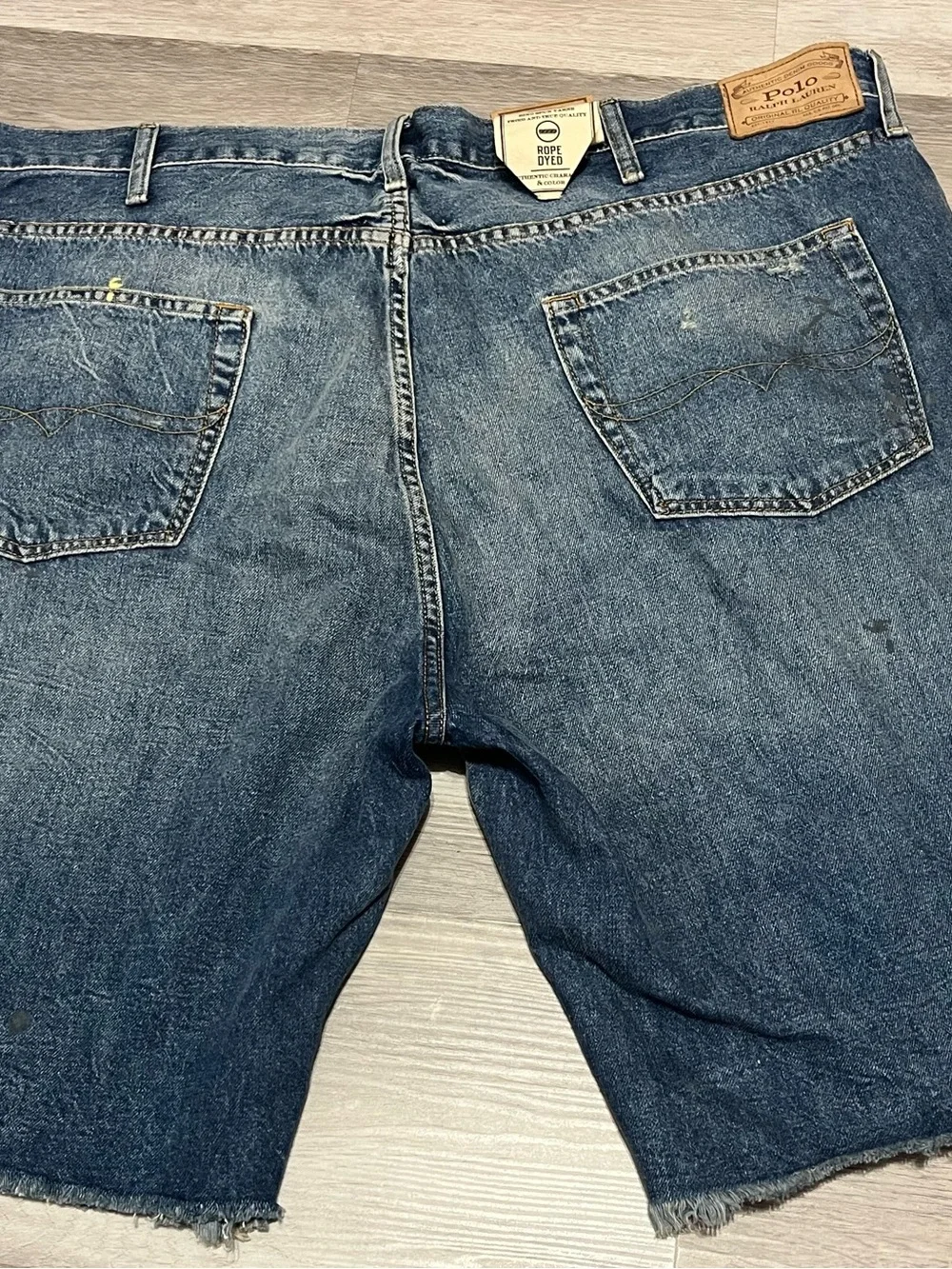 Polo Ralph Lauren Hampton Relaxed Straight Denim Shorts Blue Authentic Mens 46B